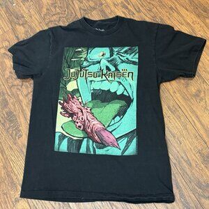 Jujutsu Kaisen Graphic Tee Black Anime Shirt Crunchyroll Medium Manga Cotton‎